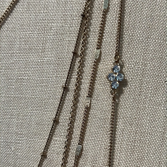 Gold Five Tiered Necklace. - Picture 5 of 7